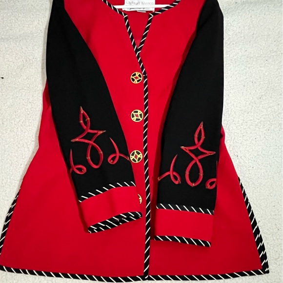 Vintage Red and Black Embroidered Blazer - Picture 16 of 16